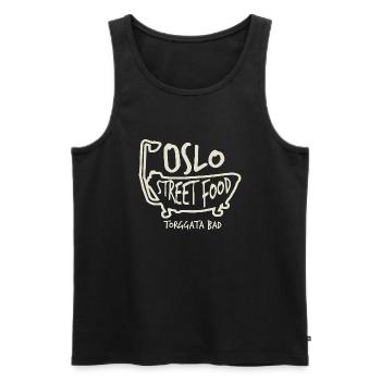 Oslo Street Food - Männer Premium Bio Tank Top - Schwarz - Vorne - AI Model Male 178 light (178cm)