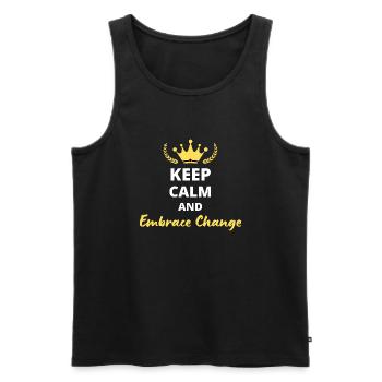 Keep Calm and Embrace Change - Débardeur bio Premium Homme - noir - Devant - AI Model Male 178 light (178cm)