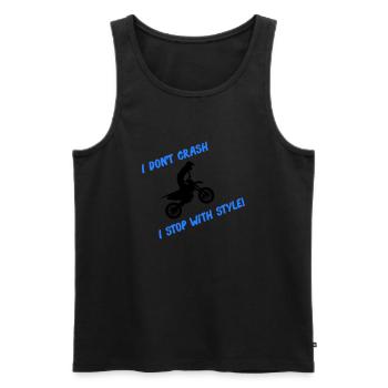 motocross stop with style - Männer Premium Bio Tank Top - Schwarz - Vorne - Michal (187cm)