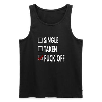 SINGLE FUCK OFF - Débardeur bio Premium Homme - noir - Devant - AI Model Male 178 light (178cm)
