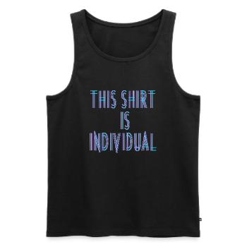Custom Design Fun Saying - Men's Premium Organic Tank Top - black - Front - AI Model Male 178 light (178cm)