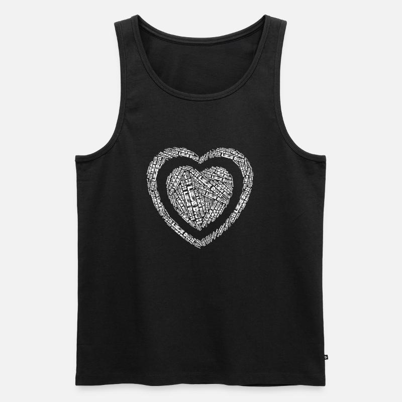 ICH LIEBE DICH (Herz) - Männer Premium Bio Tank Top - Schwarz