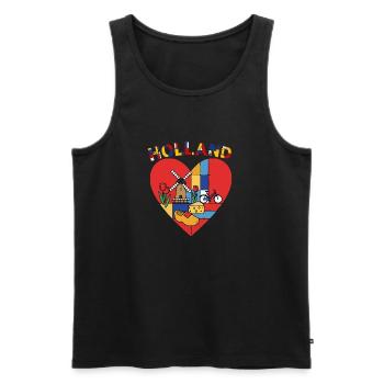 Holland Love Art texte - Débardeur bio Premium Homme - noir - Devant - AI Model Male 178 light (178cm)