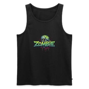 Zombie-Kopf - Männer Premium Bio Tank Top - Schwarz - Vorne - AI Model Male 178 light (178cm)