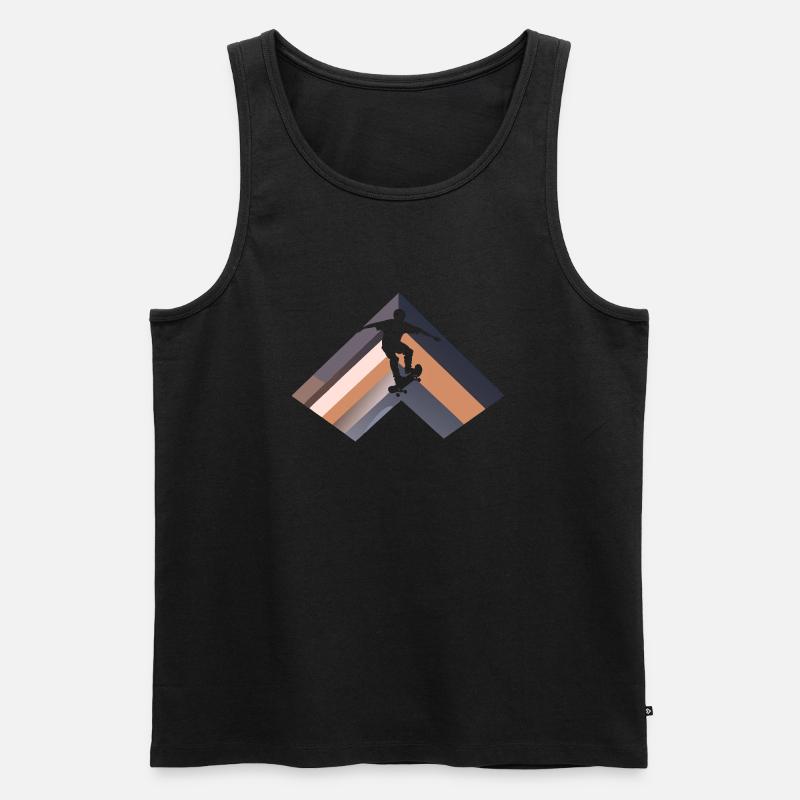 Longboard Kickflip - Männer Premium Bio Tank Top - Schwarz