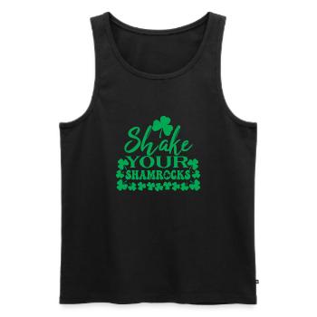 Schütteln Sie Ihre Kleeblätter - Saint Patrick - Lucky Tee - Männer Premium Bio Tank Top - Schwarz - Vorne - Michal (187cm)