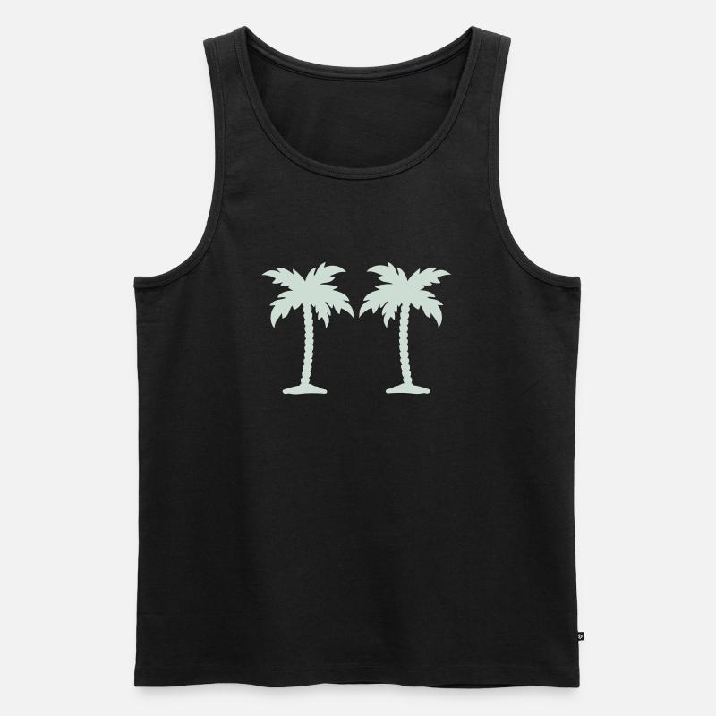 palmen - Männer Premium Bio Tank Top - Schwarz