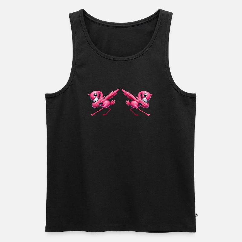 flamingo dabbing 2 - Männer Premium Bio Tank Top - Schwarz