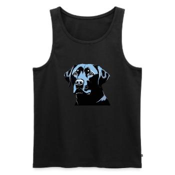 Labrador Retriever Kopf - Pet Dog Sticker - Männer Premium Bio Tank Top - Schwarz - Vorne - Michal (187cm)