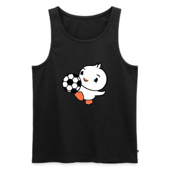 Ente spielt Fußball Ball Tor schießen kicken Spaß - Männer Premium Bio Tank Top - Schwarz - Vorne - Michal (187cm)