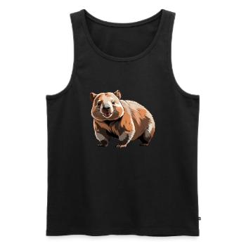 Wombat - Cute Animal Design - Männer Premium Bio Tank Top - Schwarz - Vorne - AI Model Male 178 light (178cm)