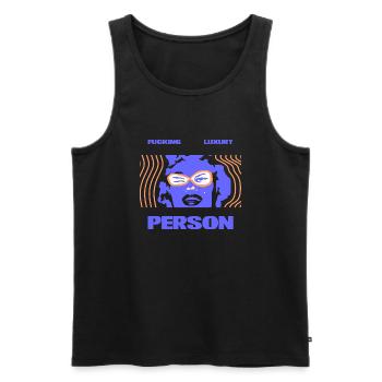de personne de luxe - Débardeur bio Premium Homme - noir - Devant - AI Model Male 178 light (178cm)
