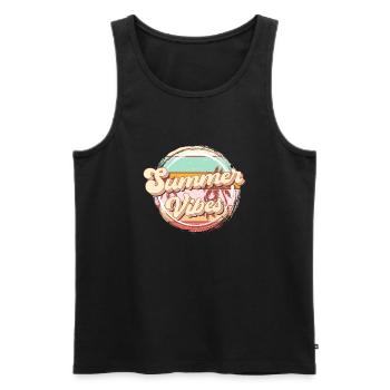 Sommer Vibes See Natur Flora Kunst Blumen Meer - Männer Premium Bio Tank Top - Schwarz - Vorne - Michal (187cm)