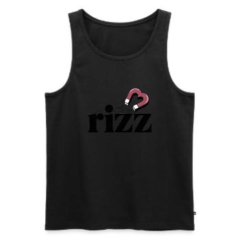 Rizz Magnet: Attract Your Charm with Magnet Heart - Men's Premium Organic Tank Top - black - Front - AI Model Male 178 light (178cm)