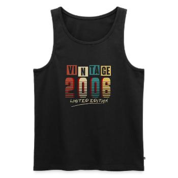 Vintage 2006: Limited Edition - 19th Anniversary. - Men's Premium Organic Tank Top - black - Front - AI Model Male 178 light (178cm)