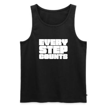 Every step counts - Men's Premium Organic Tank Top - black - Front - AI Model Male 178 light (178cm)