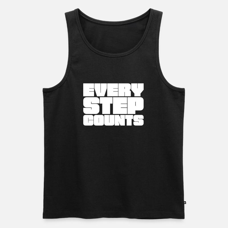 Jeder Schritt zählt - Männer Premium Bio Tank Top - Schwarz
