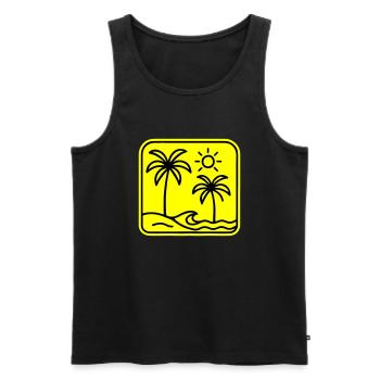 Palm Trees Beach - Men's Premium Organic Tank Top - black - Front - Michal (187cm)