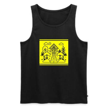 Schrebergarten Garten Natur - Männer Premium Bio Tank Top - Schwarz - Vorne - AI Model Male 178 light (178cm)