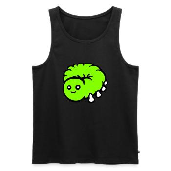 Cute caterpillar small friendly larva worm happy - Men's Premium Organic Tank Top - black - Front - AI Model Male 178 light (178cm)