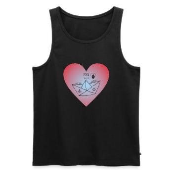 Heart Lovers Ship Anchor - Men's Premium Organic Tank Top - black - Front - Michal (187cm)