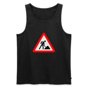 Building Site - Men's Premium Organic Tank Top - black - Front - AI Model Male 178 light (178cm)