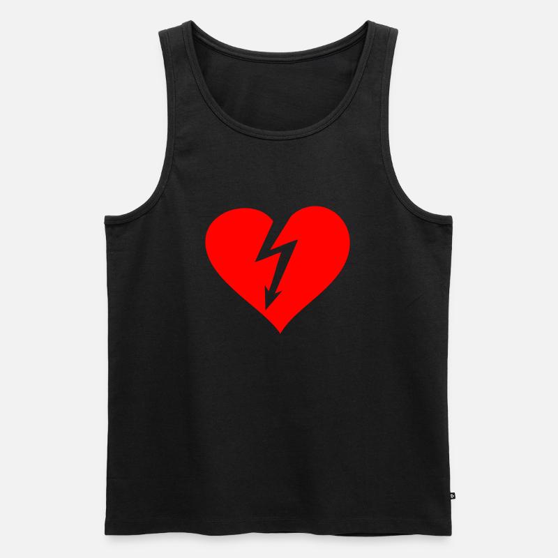 Blitz Herz - Männer Premium Bio Tank Top - Schwarz