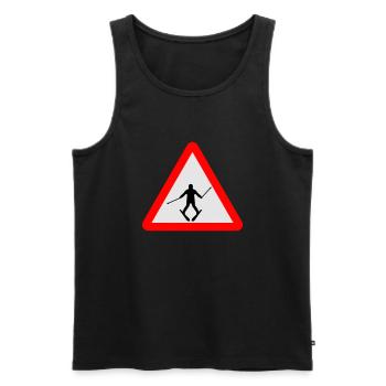 Ski - Men's Premium Organic Tank Top - black - Front - AI Model Male 178 light (178cm)