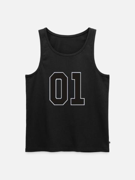 01 - Men's Premium Organic Tank Top - black