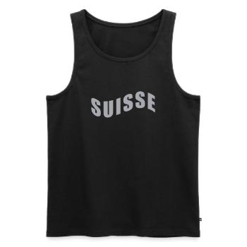 Switzerland - Suisse - Switzerland - Men's Premium Organic Tank Top - black - Front - AI Model Male 178 light (178cm)
