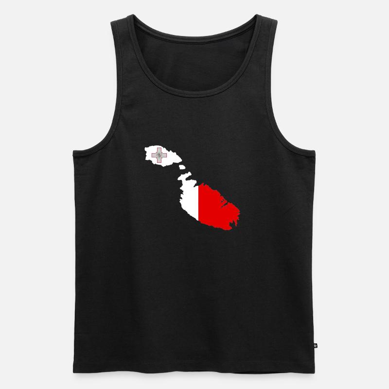 Malta - Männer Premium Bio Tank Top - Schwarz