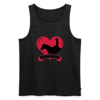Westernriding / I love western riding - Men's Premium Organic Tank Top - black - Front - AI Model Male 178 light (178cm)