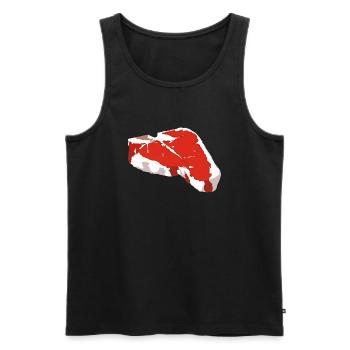 Steak - Männer Premium Bio Tank Top - Schwarz - Vorne - AI Model Male 178 light (178cm)