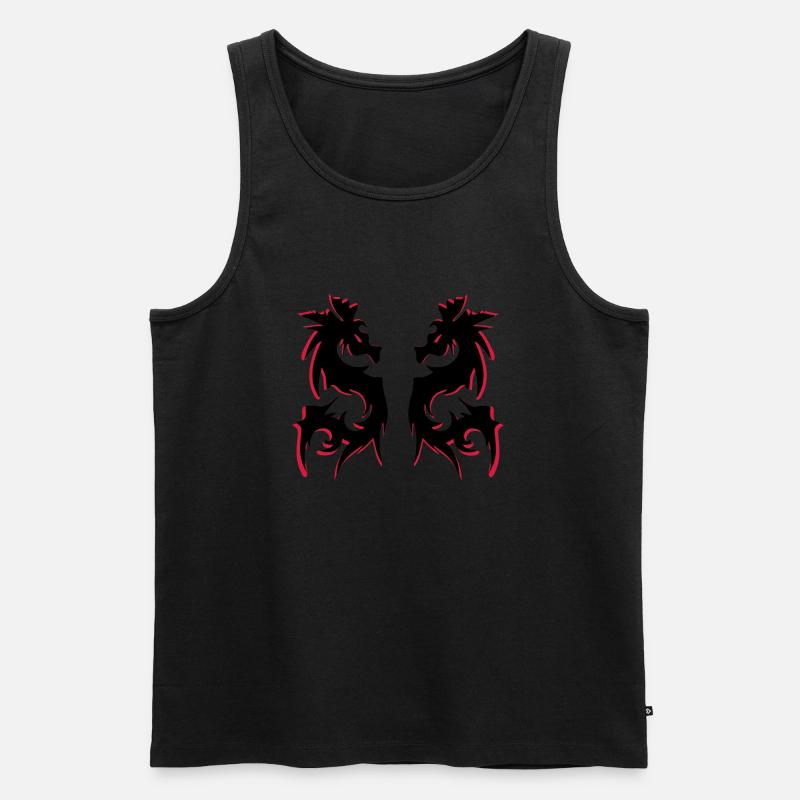 drachen - Männer Premium Bio Tank Top - Schwarz