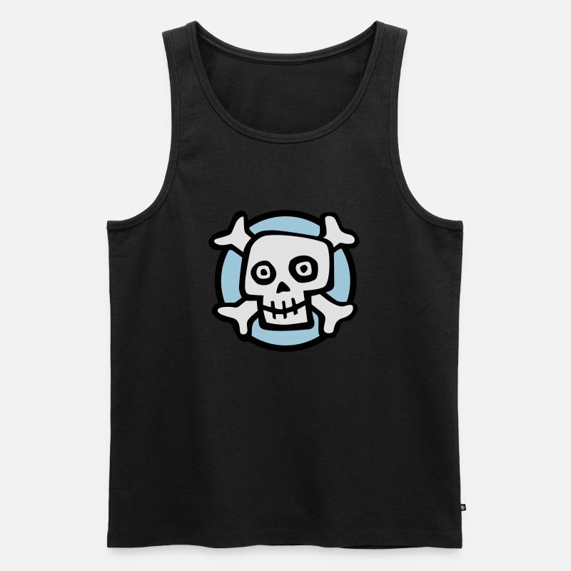 comic_skull_072011_b_3c - Männer Premium Bio Tank Top - Schwarz