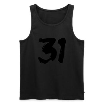 Brushed 31 - Männer Premium Bio Tank Top - Schwarz - Vorne - Michal (187cm)