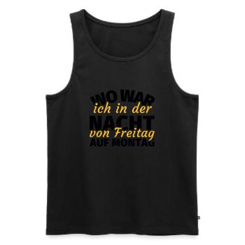 Wo war ich in der Nacht von Freitag auf Montag - Männer Premium Bio Tank Top - Schwarz - Vorne - AI Model Male 178 light (178cm)