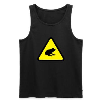 Attention Frog - Men's Premium Organic Tank Top - black - Front - Michal (187cm)