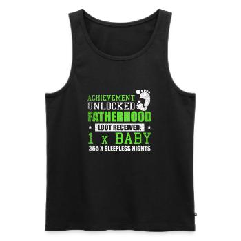 Vaterschaft Baby schlaflose Nächte Geschenk - Männer Premium Bio Tank Top - Schwarz - Vorne - AI Model Male 178 light (178cm)