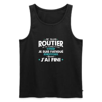 Je suis routier cadeau - Débardeur bio Premium Homme - noir - Devant - Michal (187cm)