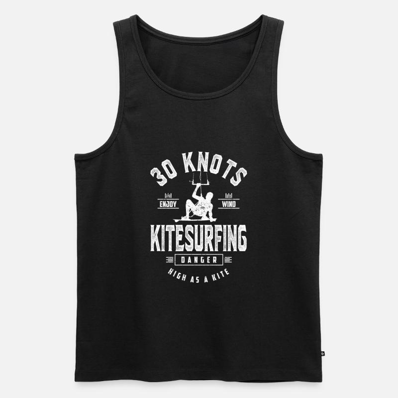 Kitesurf - Männer Premium Bio Tank Top - Schwarz