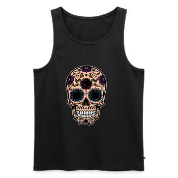 Sugar Skull - Men's Premium Organic Tank Top - black - Front - AI Model Male 178 light (178cm)