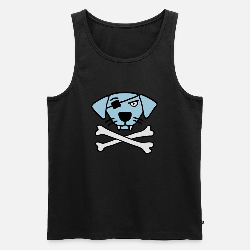 pirate_dog_042013_a_3c - Männer Premium Bio Tank Top - Schwarz