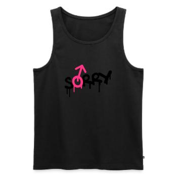 Sorry Gay - Men's Premium Organic Tank Top - black - Front - AI Model Male 178 light (178cm)