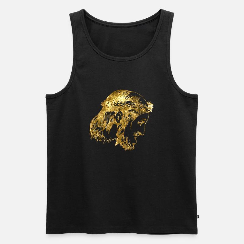 Jesus Goldglaube - Männer Premium Bio Tank Top - Schwarz