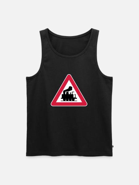 Caution Railway - Men's Premium Organic Tank Top - black