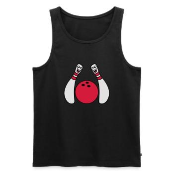 2 Cheeky Comic Bowling Pins - Männer Premium Bio Tank Top - Schwarz - Vorne - AI Model Male 178 light (178cm)