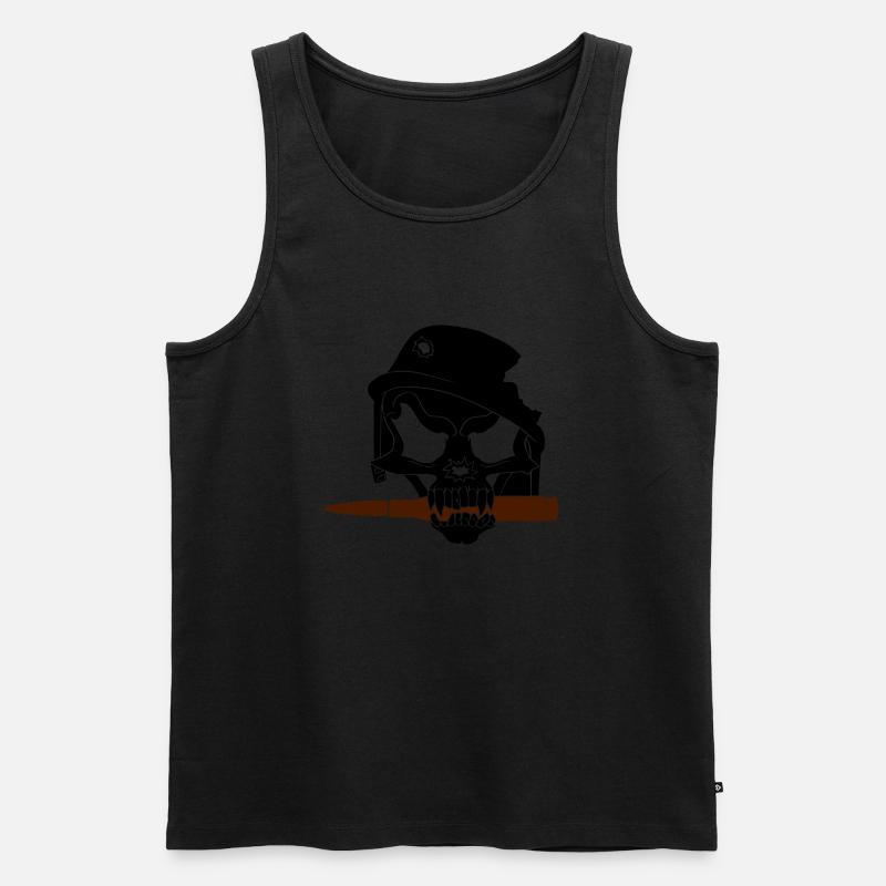 soldier_skull - Männer Premium Bio Tank Top - Schwarz