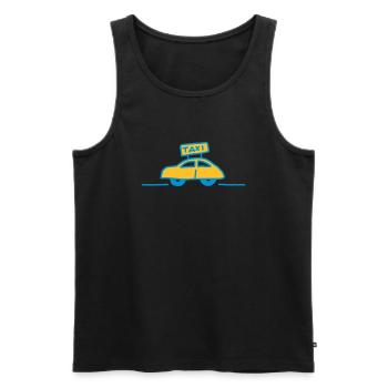 Taxi seitlich - V2 - Männer Premium Bio Tank Top - Schwarz - Vorne - Michal (187cm)