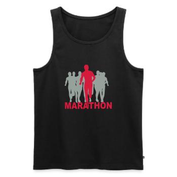 marathon - Männer Premium Bio Tank Top - Schwarz - Vorne - Michal (187cm)